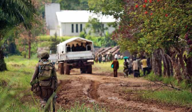 UN soldiers patrolling in Pinga, North Kivu with the FARDC (United Nations)