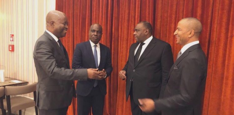 De g. à dr. Adolphe Muzito, Martin Fayulu, Jean-Pierre Bemba et Moïse Katumbi. © Martin Fayulu/Twitter